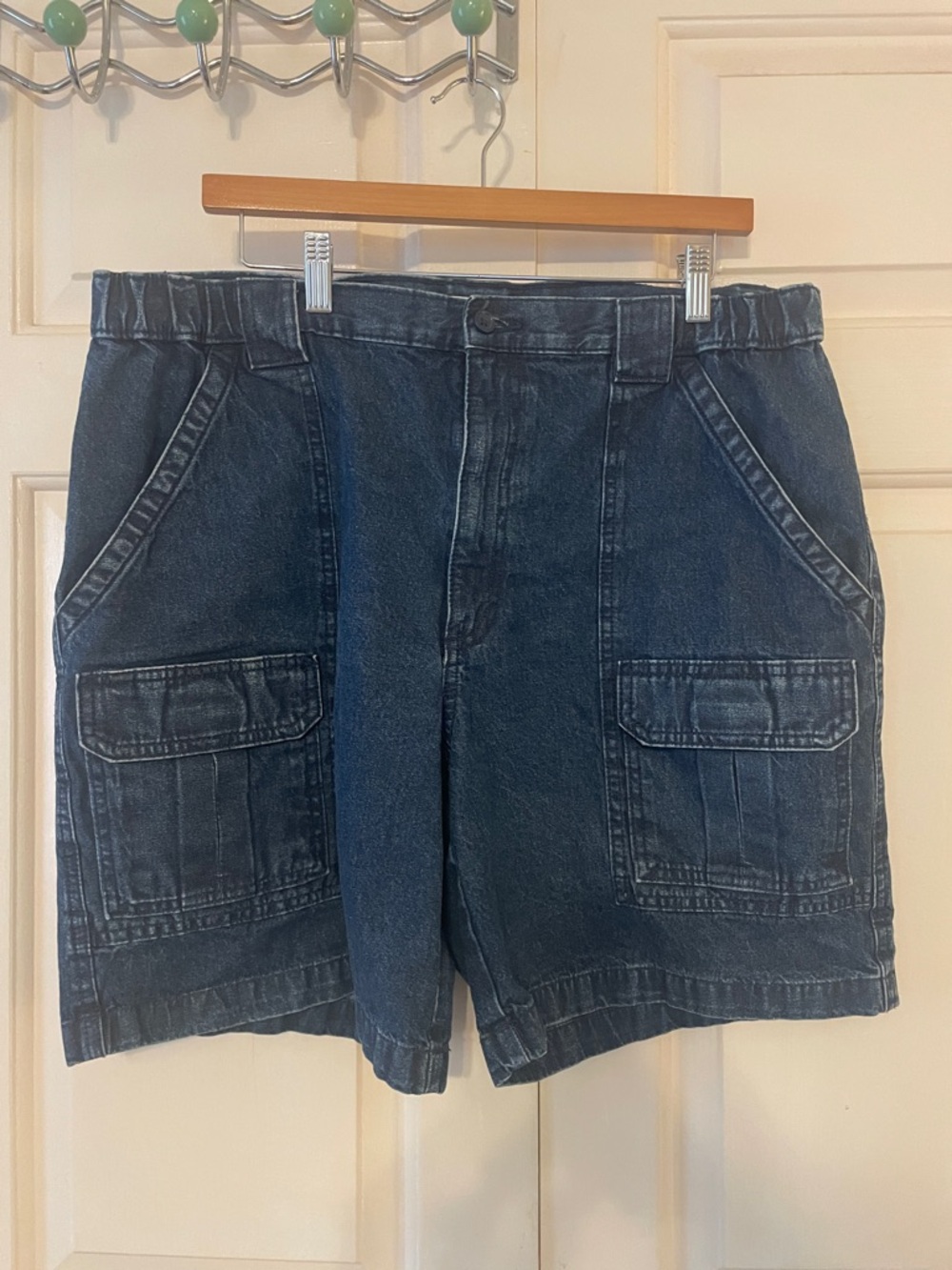Savane Men's Dark Denim Cargo Shorts - Blue hiking rugged outdoor size 36